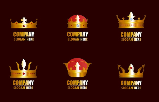 Conjunto de logotipo de la corona