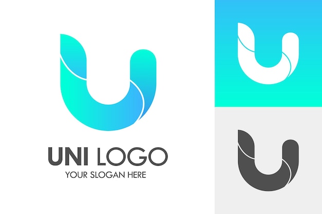 Conjunto de logotipo degradado colorido de letra U Vector de marca corporativa