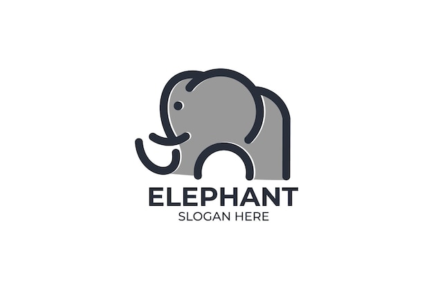 conjunto de logotipo de elefante simple y minimalista