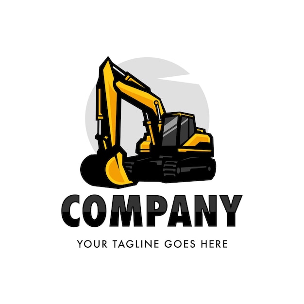Conjunto de logotipo de excavadora