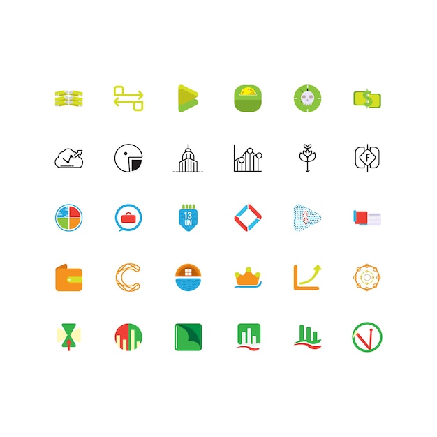conjunto de logotipo de finanzas de negocios