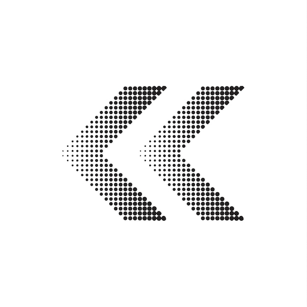 Conjunto de logotipo de Flecha de colores abstractos Volar hacia adelante Puntos Puntos Brillo Píxeles Círculo cuadrado Forma de semitono circular Símbolo e icono Elementos de diseño vectorial