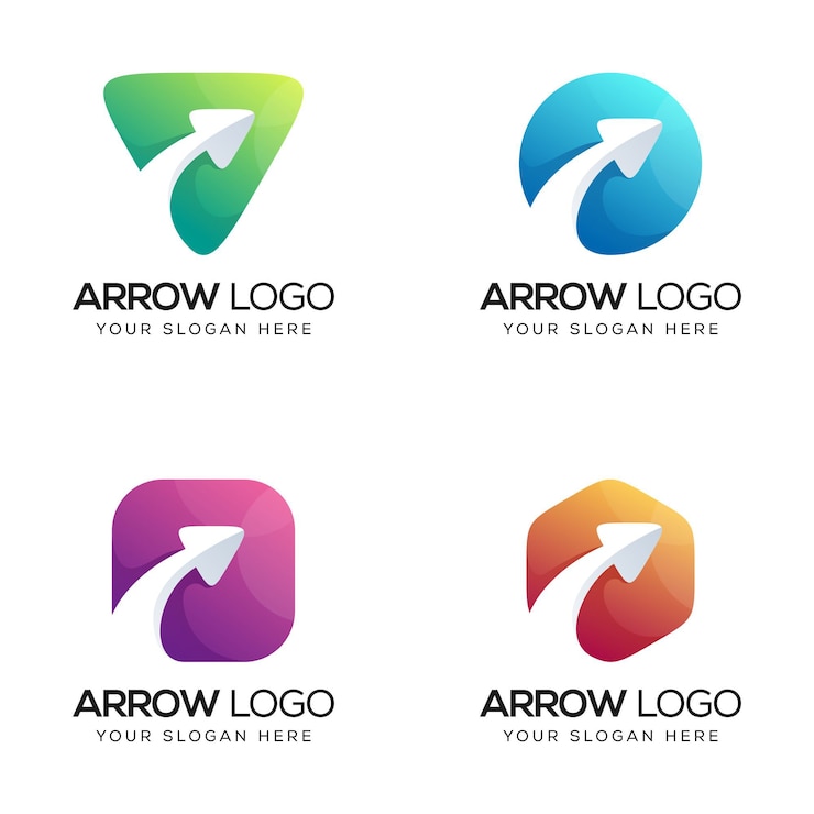 Vector conjunto de logotipo de flecha