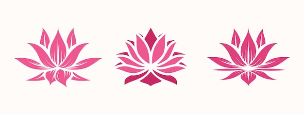conjunto de logotipo de flor de loto concepto abstracto de flores de loto para productos de belleza salón de salud y otros