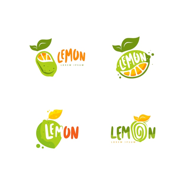 Vector conjunto de logotipo de fruta