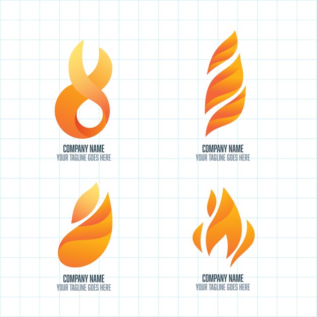 Conjunto de logotipo de fuego