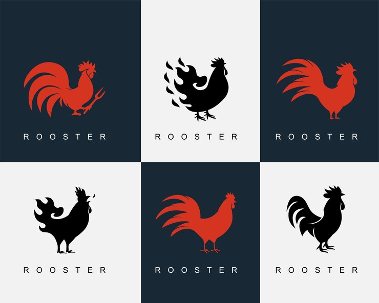 Conjunto de logotipo de gallo