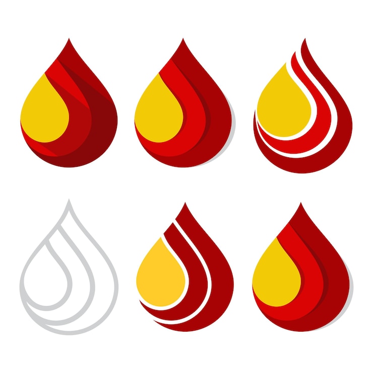 Vector conjunto de logotipo de gotas de sangre vectorial