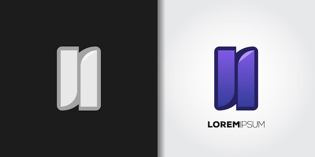 conjunto de logotipo h abstracto púrpura