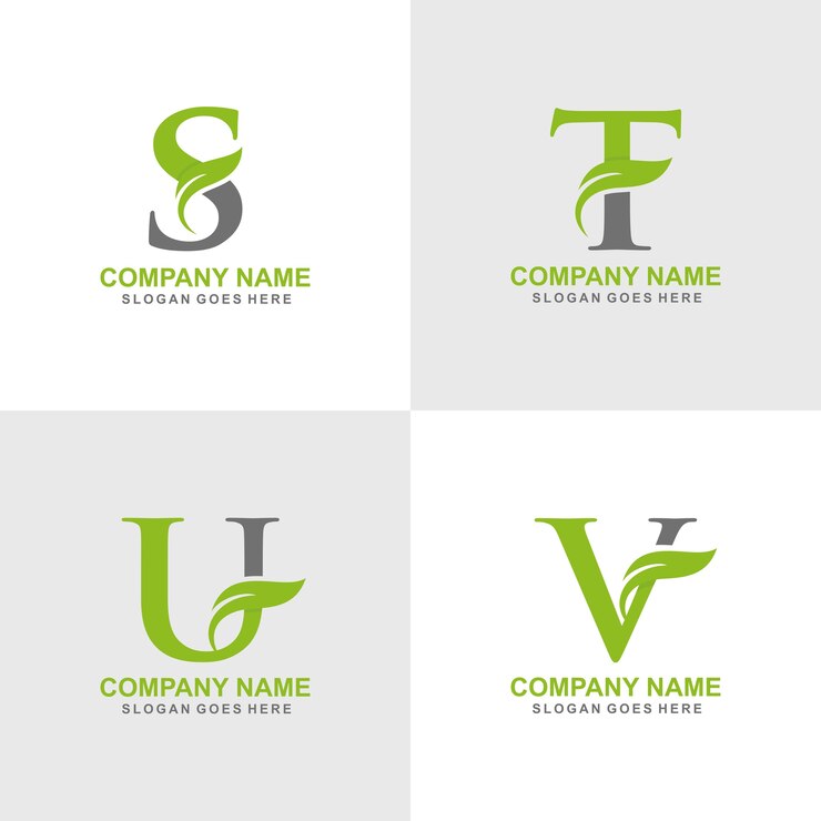 Vector conjunto de logotipo de hoja inicial