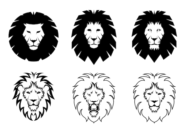 Conjunto de logotipo de león