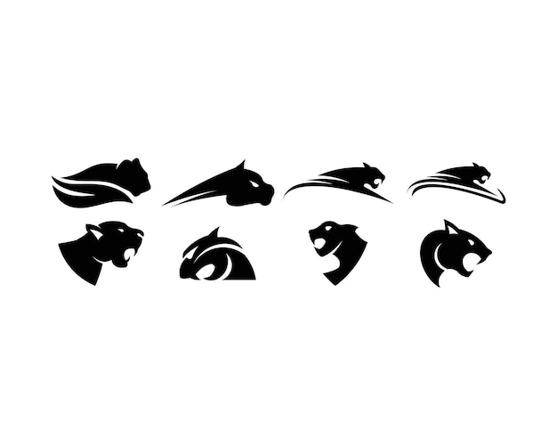 conjunto de logotipo de leopardo