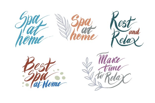 Conjunto de logotipo de letras de spa casa de vacaciones spa