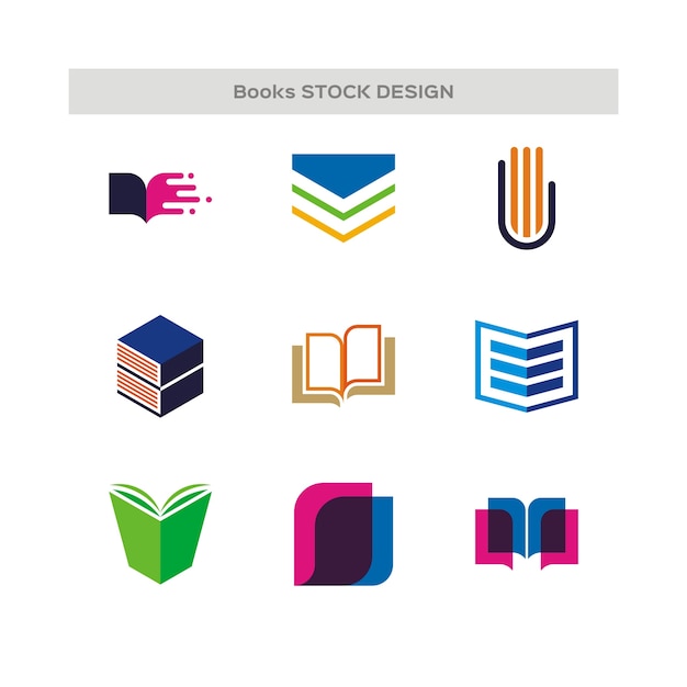 Conjunto de logotipo de libros