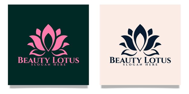 Conjunto de logotipo de loto de belleza, plantilla de diseño de logotipo de loto