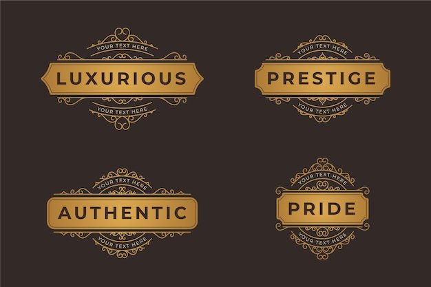 Conjunto de logotipo de lujo retro