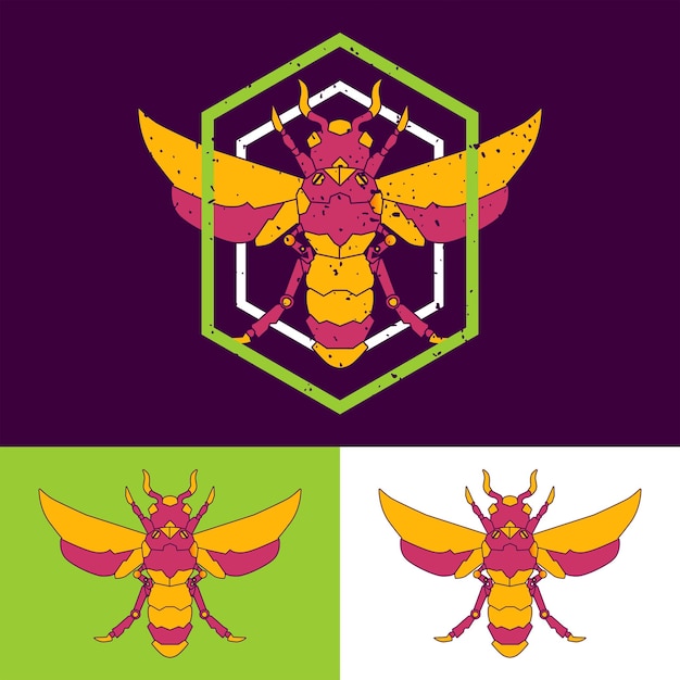 Vector conjunto de logotipo de mascota polilla