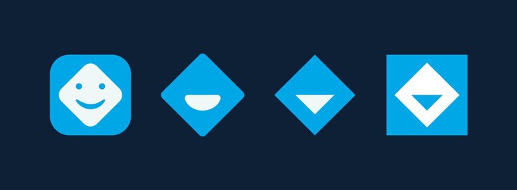 Vector conjunto de logotipo moderno de cara feliz