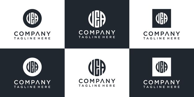 Conjunto de logotipo de monograma creativo.