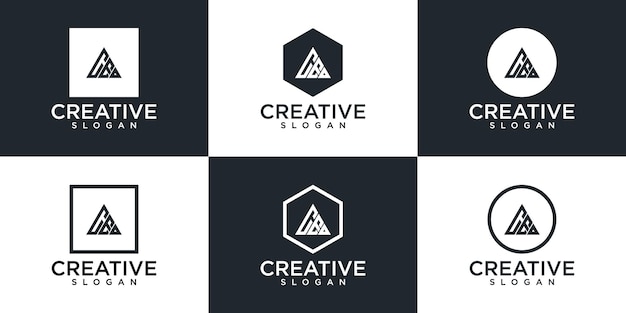 Conjunto de logotipo de monograma creativo.