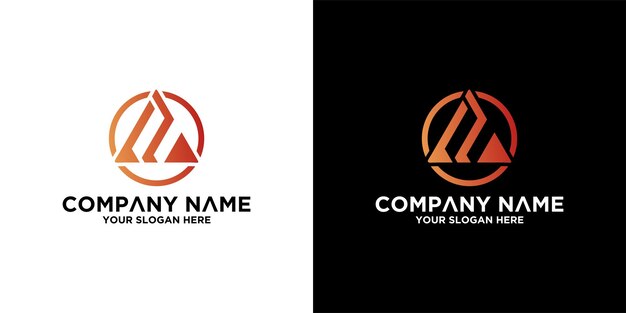 Un conjunto de logotipo de monograma triangular vector premium