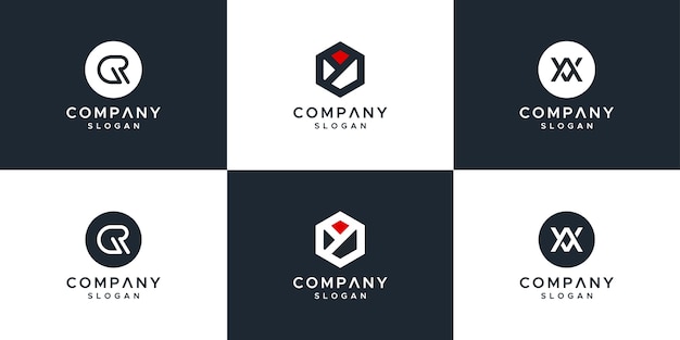 Conjunto de logotipo de monograma