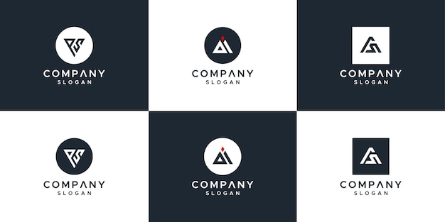 Conjunto de logotipo de monograma