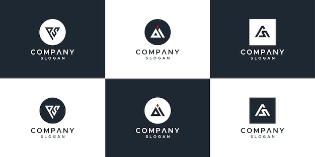 Conjunto de logotipo de monograma