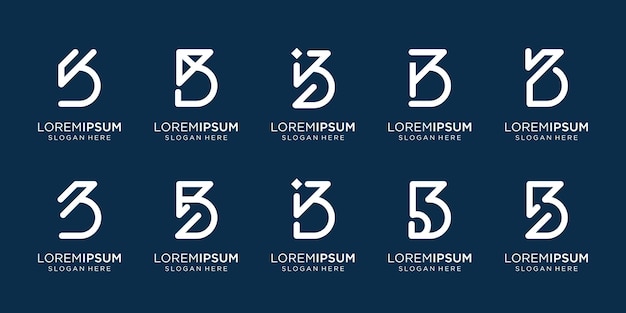 Conjunto de logotipo de plantilla de diseño b creativo b para negocios de empresaidentidadcorporativoconsultoría