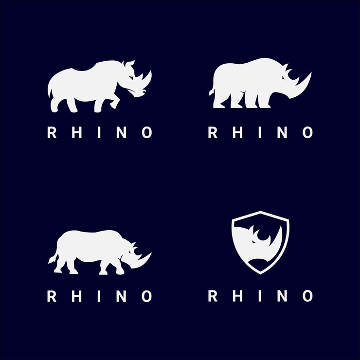 Conjunto de logotipo de rinoceronte