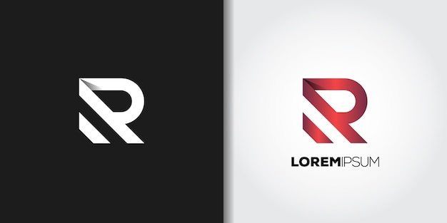 Vector conjunto de logotipo rojo letra r