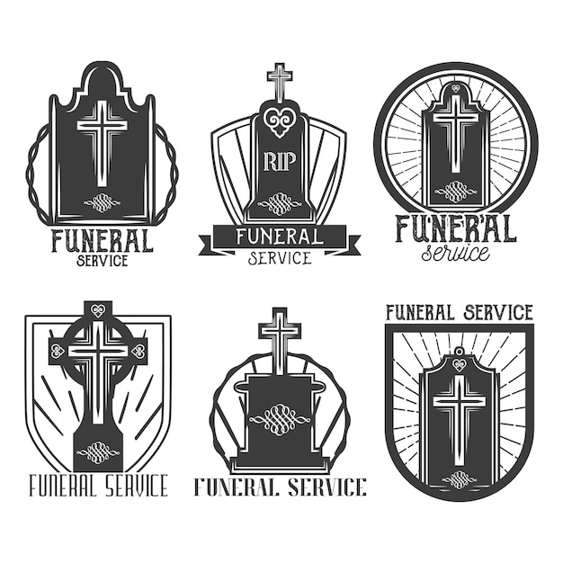 conjunto de logotipo de servicio funerario