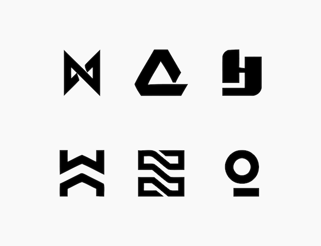 Conjunto de logotipo de tipografía abstracta corporativa empresarial