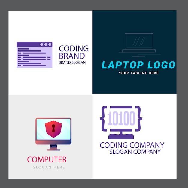 Conjunto de logotipo vectorial de ratón de computadora con diseños de concepto modernos ilustración para tecnología de computadora