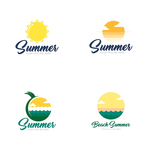 Conjunto de logotipo de verano