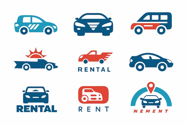 un conjunto de logotipos para alquilar