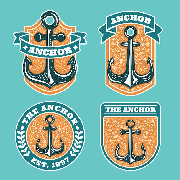 un conjunto de logotipos para un ancla y un ancla