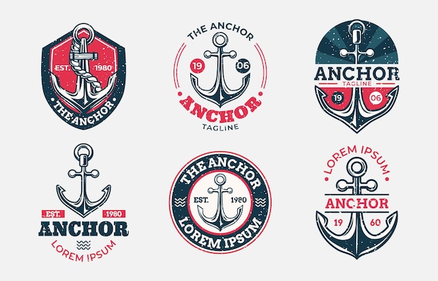 un conjunto de logotipos para un ancla y un ancla