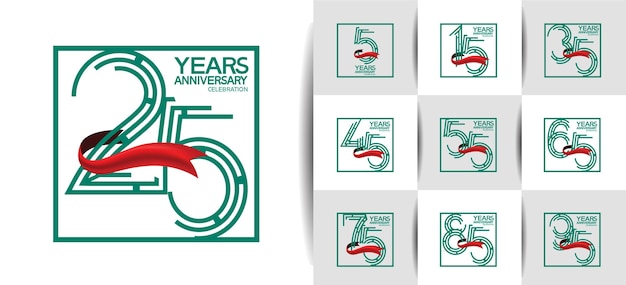 El conjunto de logotipos de aniversario se puede utilizar para eventos especiales de celebración