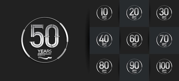el conjunto de logotipos de aniversario se puede utilizar para eventos especiales de celebración