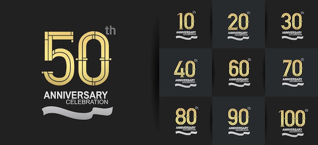 El conjunto de logotipos de aniversario se puede utilizar para eventos especiales de celebración