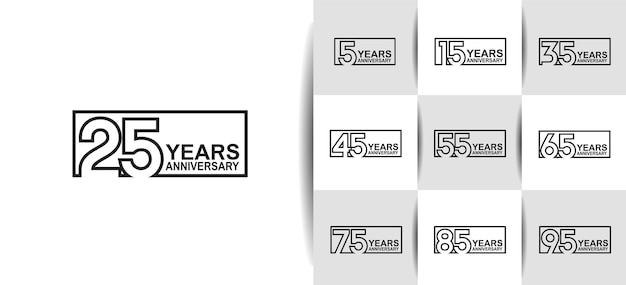 Vector el conjunto de logotipos de aniversario se puede utilizar para eventos especiales de celebración