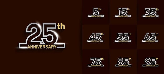 Vector el conjunto de logotipos de aniversario se puede utilizar para eventos especiales de celebración