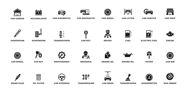 Vector conjunto de logotipos automotrices de automóviles