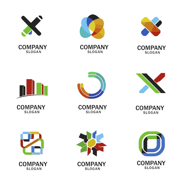 Conjunto de logotipos de bienes raíces Colección de logotipos de casas creativas Conjunto de logotipos de edificios abstractos