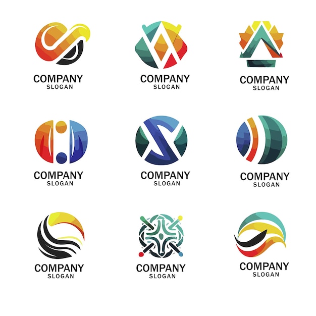 Conjunto de logotipos de bienes raíces Colección de logotipos de casas creativas Conjunto de logotipos de edificios abstractos