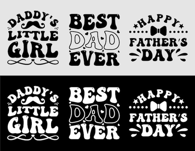 Un conjunto de logotipos en blanco y negro para la niña de papá.