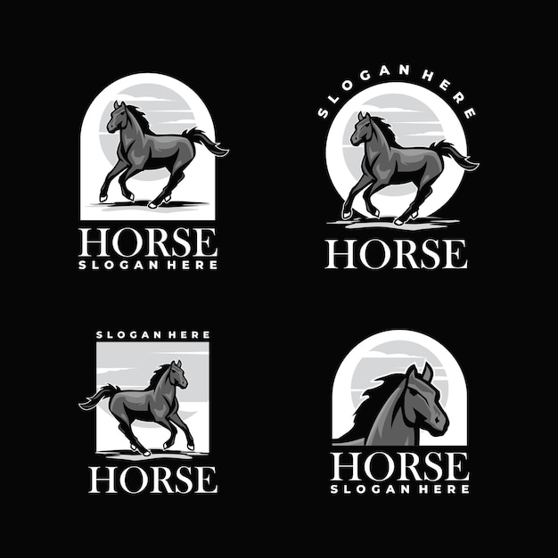 Conjunto de logotipos de caballos