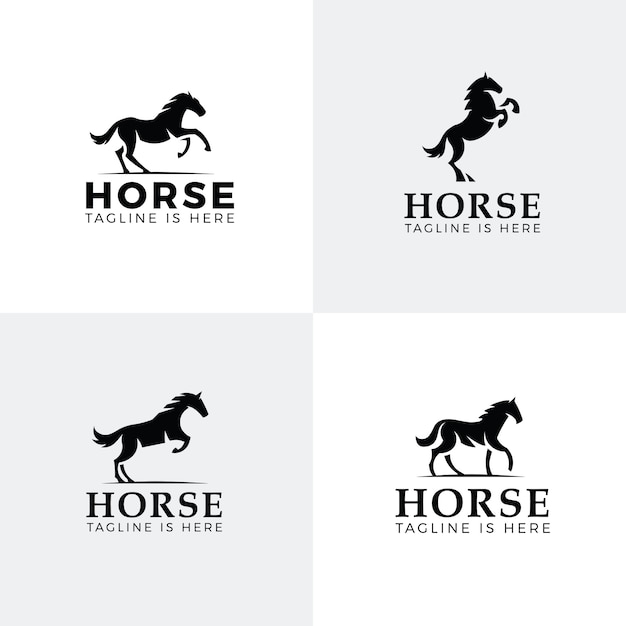 Conjunto de logotipos de caballos