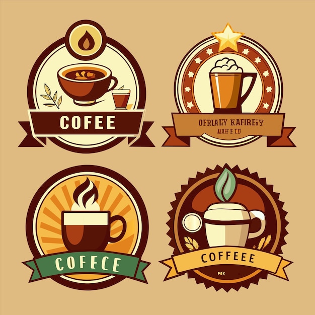 un conjunto de logotipos para café café café y café